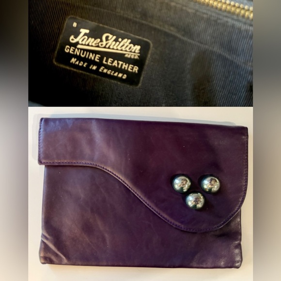 Vintage Purple leather clutch. - Picture 1 of 7